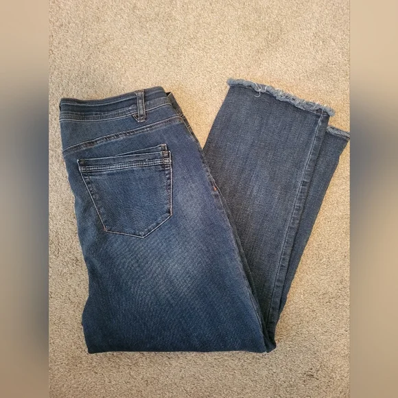 Democracy AB Solutions Distressed Blue Ankle Jeans, Size 16W - Picture 2 of 8